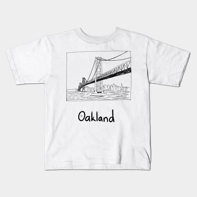 Cityscape Oakland California Kids T-Shirt by jitkaegressy